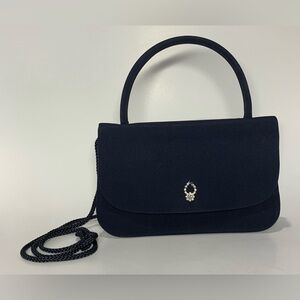 La Regale Vintage Evening Prom / Wedding Handbag Purse Navy Blue